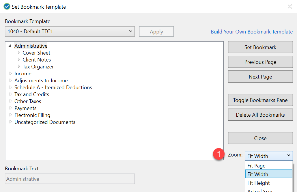 Change Bookmark Zoom Level Tic Tie Calculate